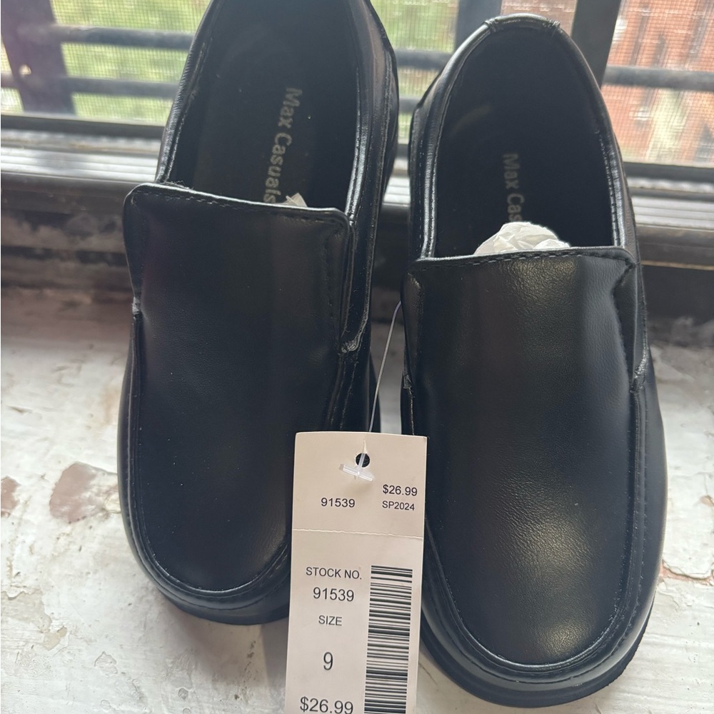 Black Slip-On Loafers - Size 9